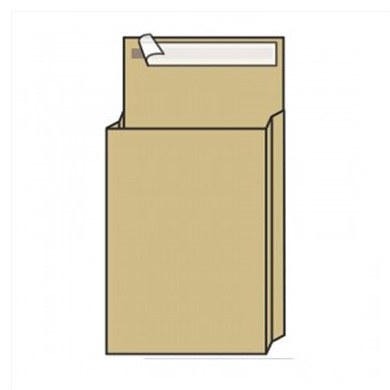Пакет почтовый (229х324х40) Крафт,с боковым и донным расширением, отрывная лента