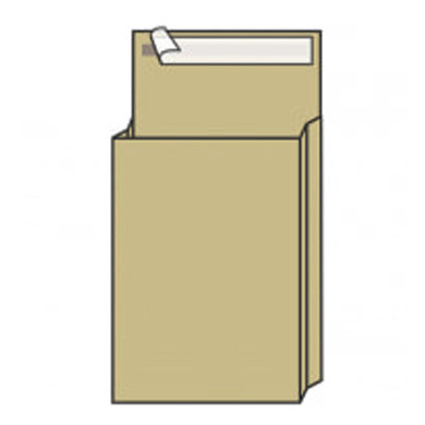 Пакет почтовый (250х353х40) Крафт,с боковым и донным расширением, отрывная лента